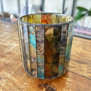 Eclectic glass tealight holder